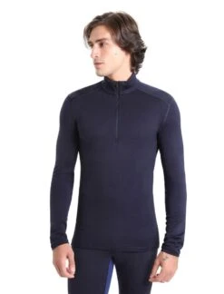 ICEBREAKER MEN'S TECH TOP LONG SLEEVE HALF ZIP Midnight Navy -Snowboard Gear Shop 104372401 1