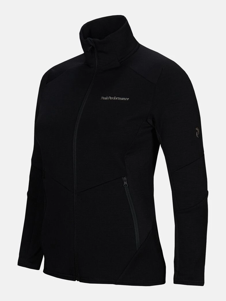 PEAK PERFORMANCE WOMEN'S VERTICAL MID ZIP JACKET Black 4 PEAK PERFORMANCE WOMEN'S VERTICAL MID ZIP JACKET Black - Afbeelding 2