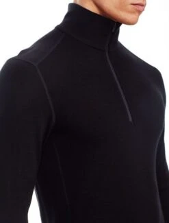 ICEBREAKER MEN'S TECH TOP LONG SLEEVE HALF ZIP Black -Snowboard Gear Shop tech top 6 1