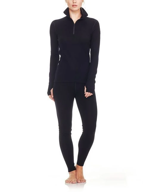 ICEBREAKER WOMEN'S TECH TOP 260 LONG SLEEVE HALF ZIP Black 7 ICEBREAKER WOMEN'S TECH TOP 260 LONG SLEEVE HALF ZIP Black - Afbeelding 5