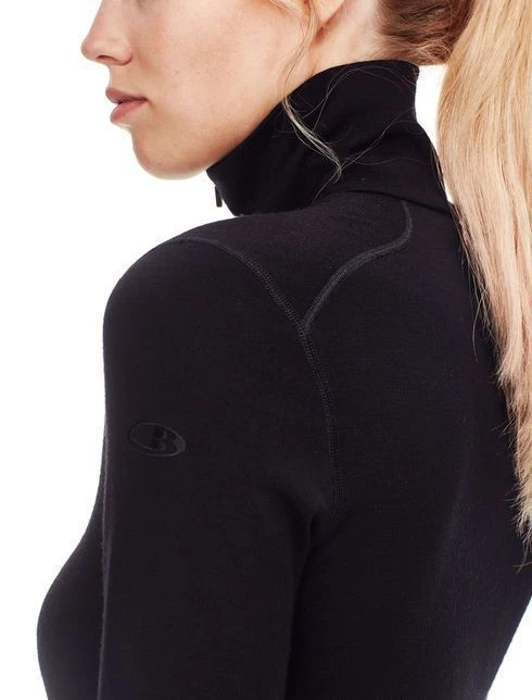ICEBREAKER WOMEN'S TECH TOP 260 LONG SLEEVE HALF ZIP Black 6 ICEBREAKER WOMEN'S TECH TOP 260 LONG SLEEVE HALF ZIP Black - Afbeelding 4
