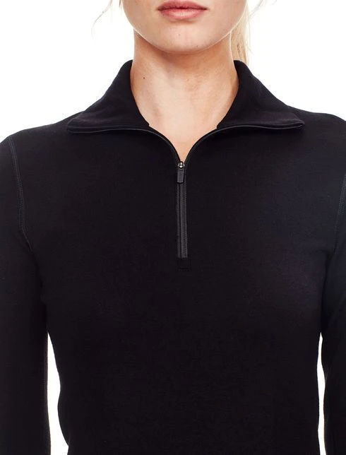 ICEBREAKER WOMEN'S TECH TOP 260 LONG SLEEVE HALF ZIP Black 5 ICEBREAKER WOMEN'S TECH TOP 260 LONG SLEEVE HALF ZIP Black - Afbeelding 3