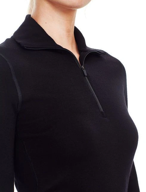 ICEBREAKER WOMEN'S TECH TOP 260 LONG SLEEVE HALF ZIP Black 4 ICEBREAKER WOMEN'S TECH TOP 260 LONG SLEEVE HALF ZIP Black - Afbeelding 2