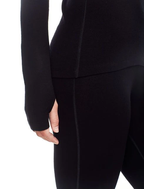 ICEBREAKER WOMEN'S TECH TOP 260 LONG SLEEVE HALF ZIP Black 3 ICEBREAKER WOMEN'S TECH TOP 260 LONG SLEEVE HALF ZIP Black